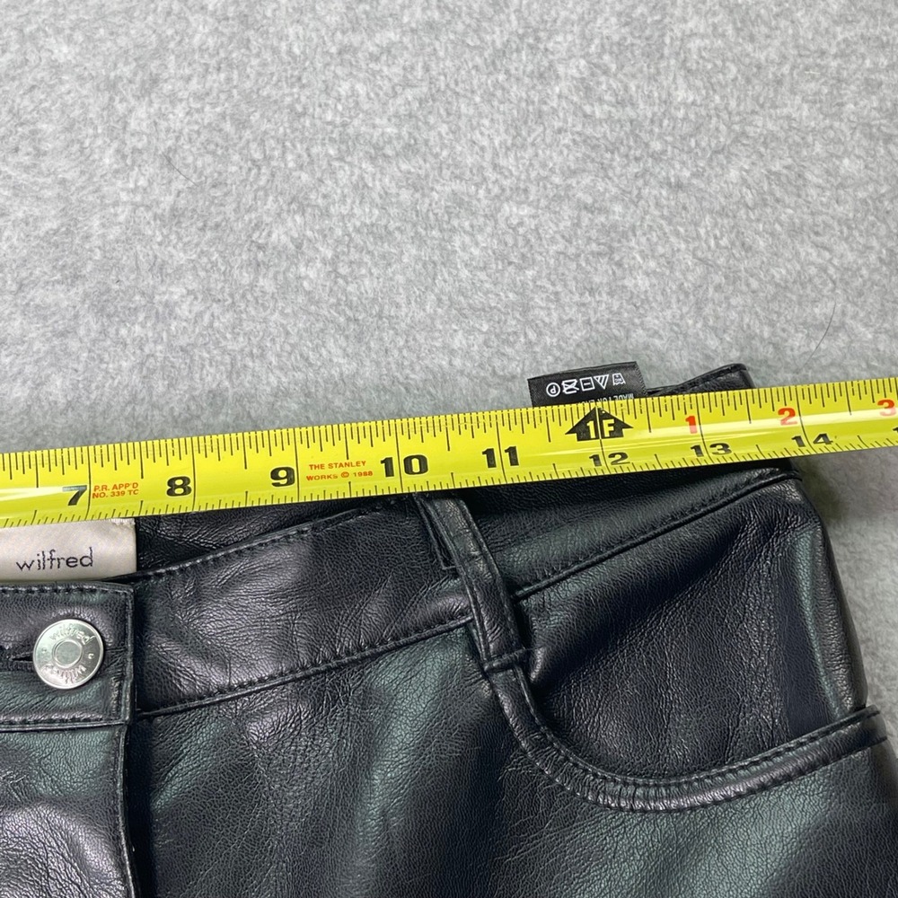 Wilfred Aritzia Black Faux Leather Pants, Women SZ 4, chic, sleek, edgy - Picture 4 of 16